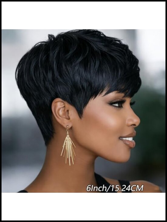 Short Pixie Cut Wig 100% Human Hair Glueless Brazilian Virgin Hair Daily Wear main image 5